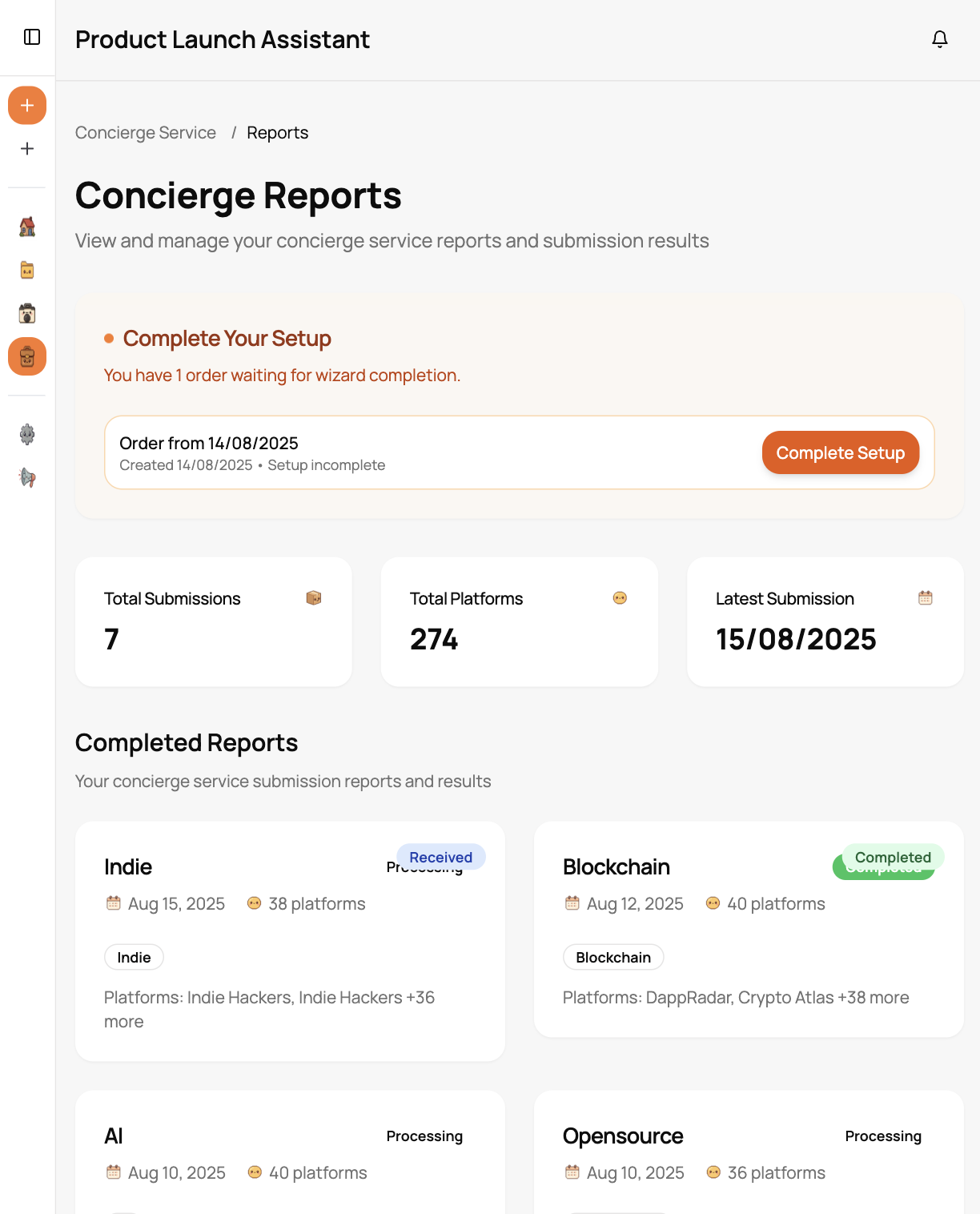 Toffi platform submission service saving time during a product launch